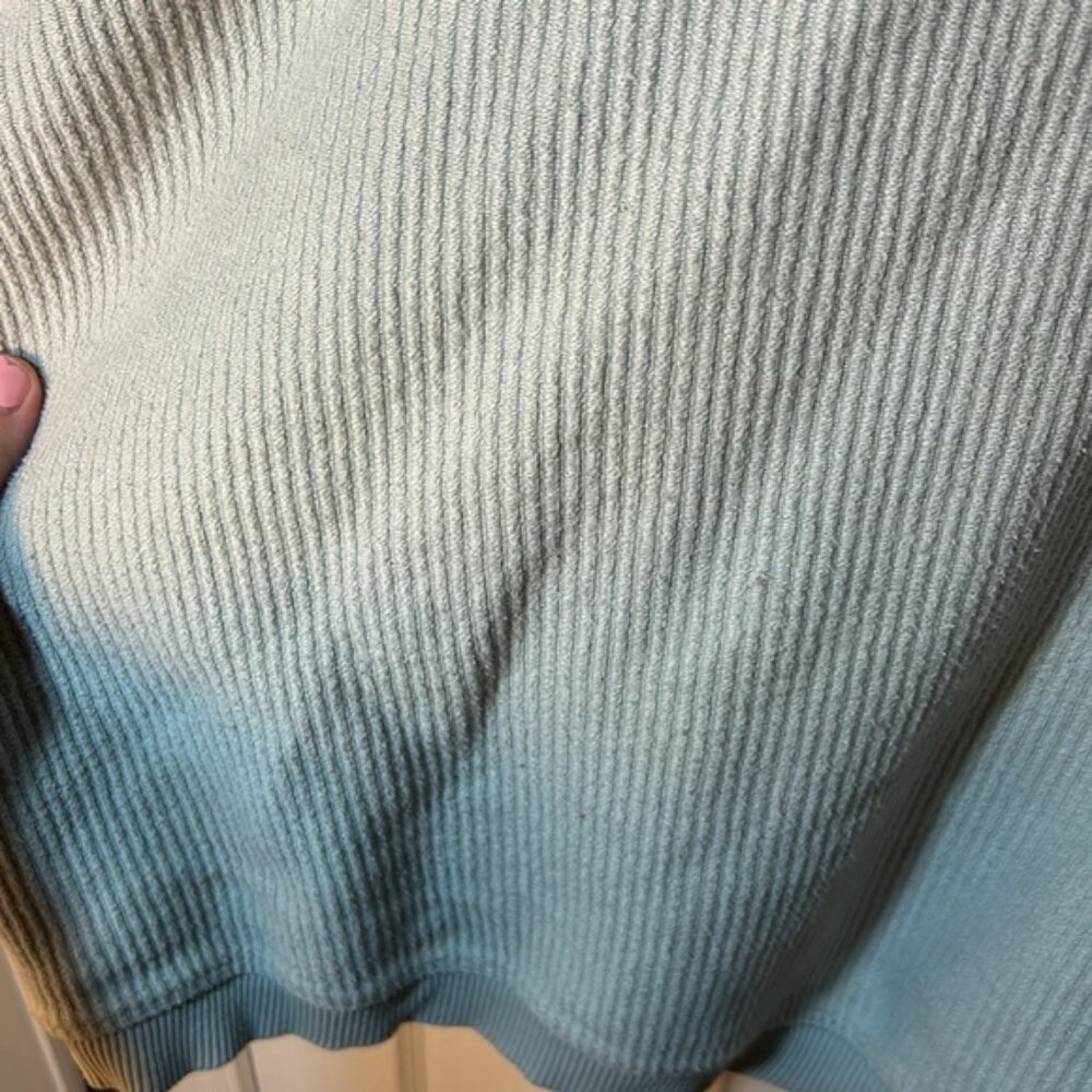 Aerie Gray Ribbed Pullover Hoodie Large - Picture 3 of 8